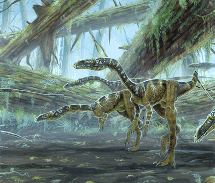 Coelophysis Pack Dinosaur Painting