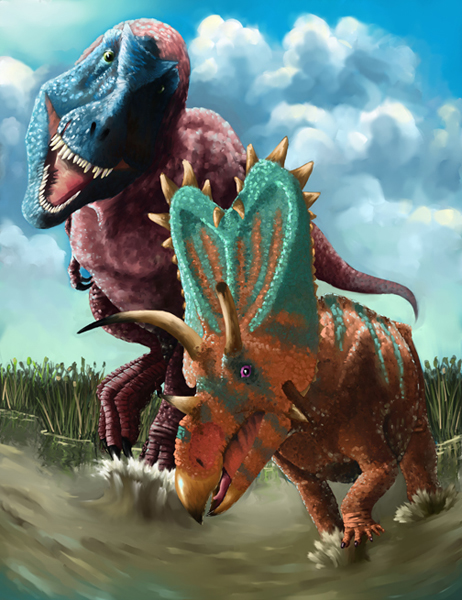 Daspletosaurus and Pentaceratops