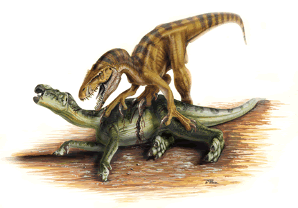 Megalosaurus and Iguanodon Dinosaur Painting