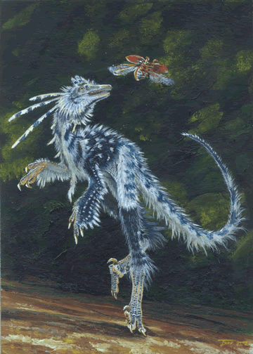 Sinovenator Dinosaur Painting