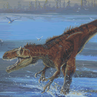 Bahariosaurus Dinosaur Painting