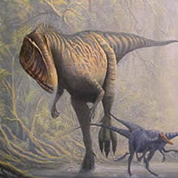Carcharodontosaurus and Ornithomimid Painting 