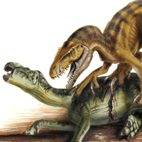 Megalosaurus and Iguanodon Dinosaur Painting