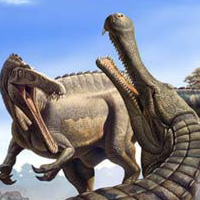 Sarcosuchus Reptile Painting