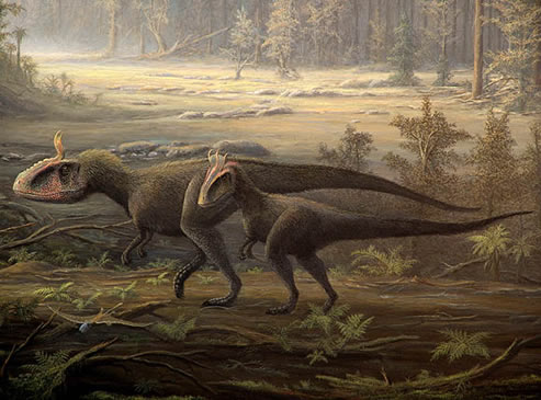 Cryolophosaurus and Dimorphodon